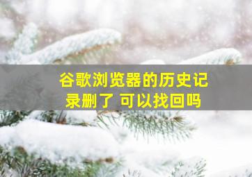 谷歌浏览器的历史记录删了 可以找回吗